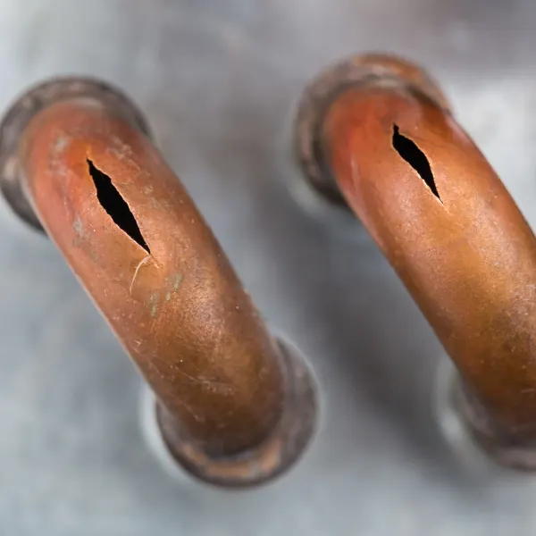 Cracked copper pipes