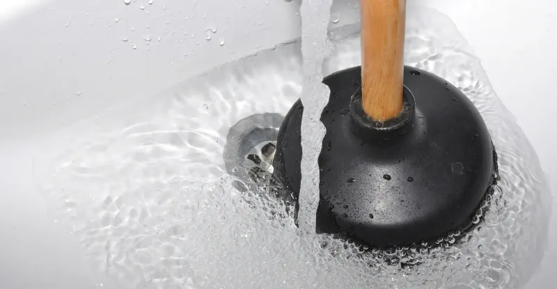 Plunging a sink drain
