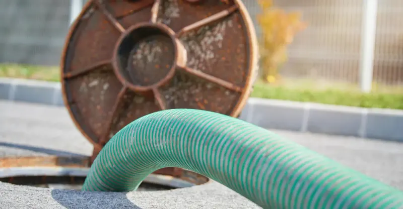 Open sewer with pump