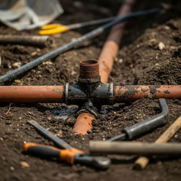 exposed sewer lines