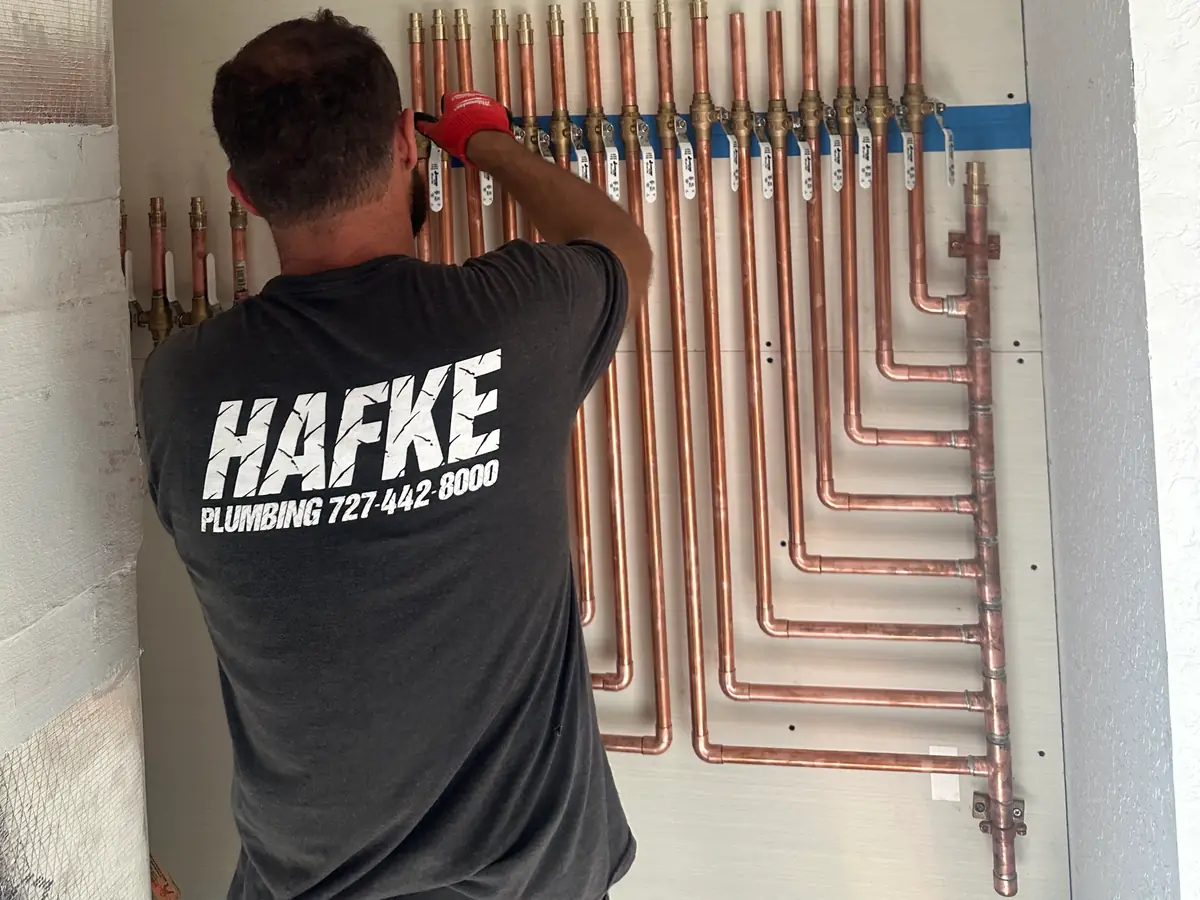 Hafke Plumbing — Copper Manifold Install