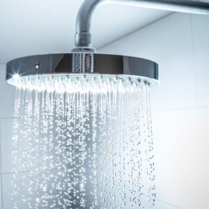 water pouring out of a shower head