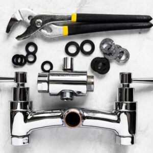 faucet pieces and tools