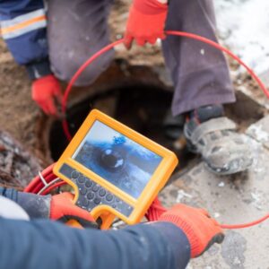 plumbers using a camera