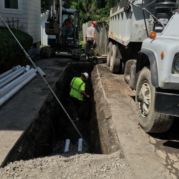 sewer line excavation
