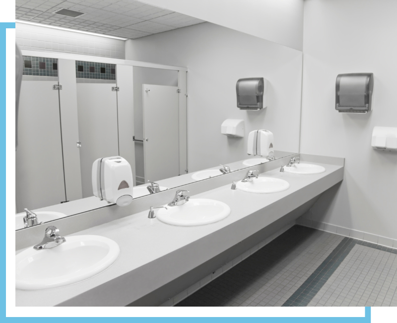 Sinks in a commercial business bathroom