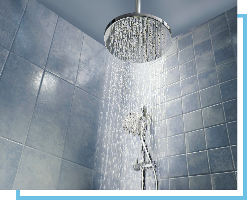 Water running in shower
