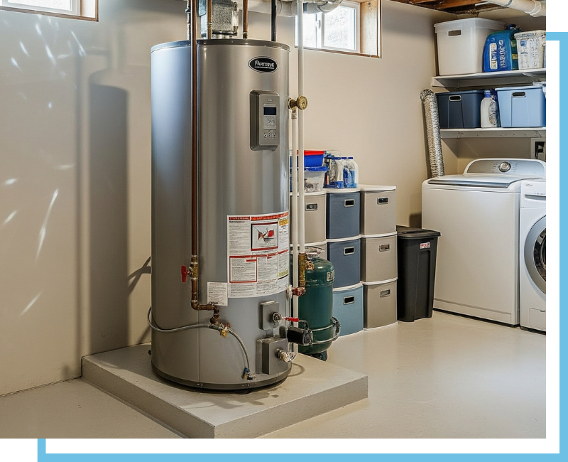 Water heater in basement