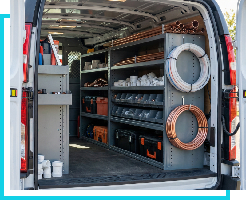 fully stocked plumbing van