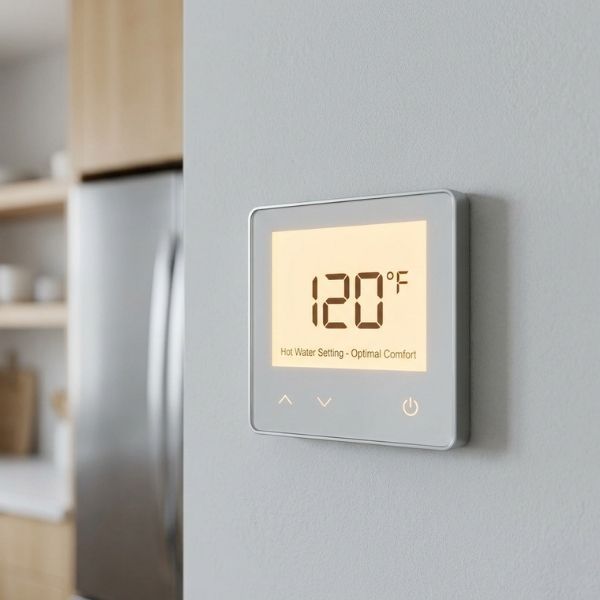 Digital temperature control panel for an energy efficient water heater.